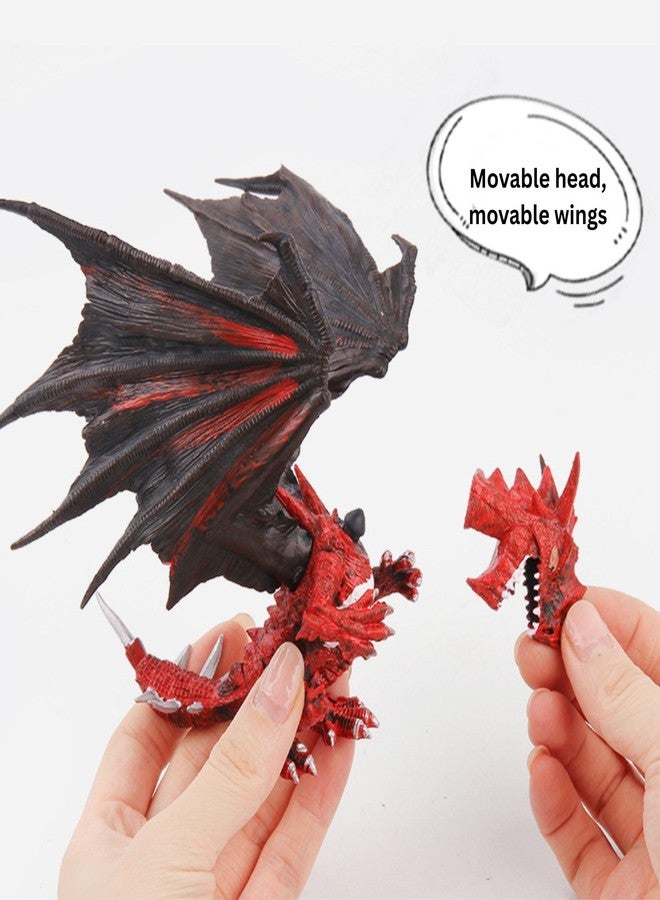 Mallexo 3D Realistic Flying Dragon Toy for Kids 3+ | 1PCS Dino Prehistoric Dragons Toys Action Dinosaur Figure Playset for Boys and Girls Birthday Gift for Children Education & Decor Item (Red) - Image 4
